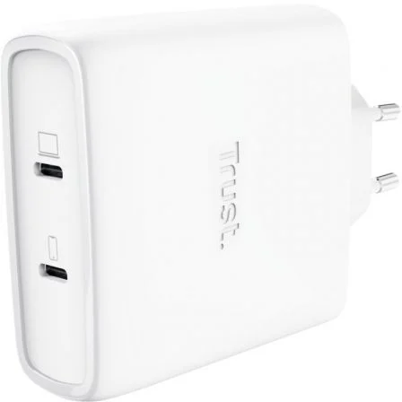 Trust Maxo Cargador de Pared GaN 100W con 2x USB-C y Cable de 2m Blanco